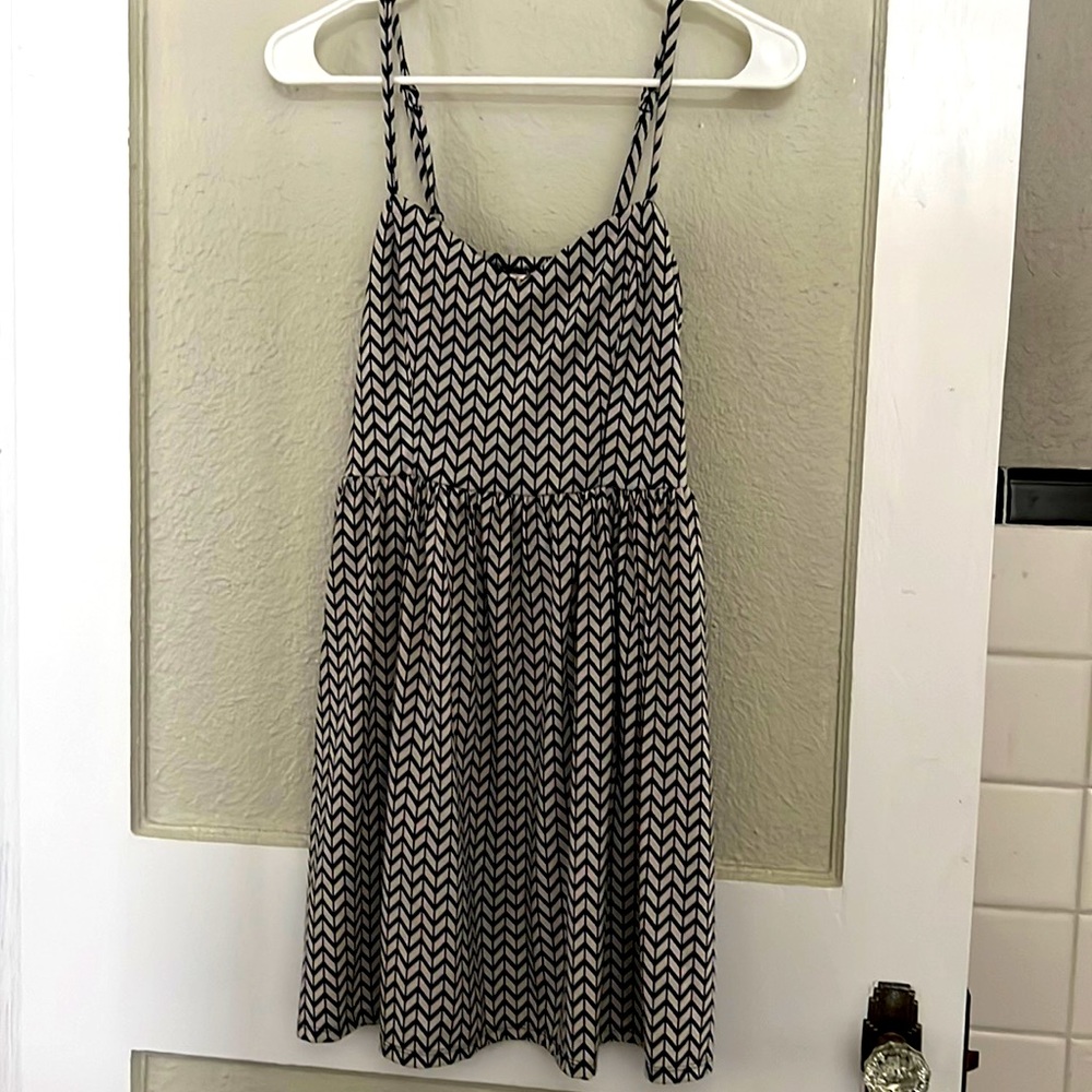 Chevron Navy Blue and White Dress